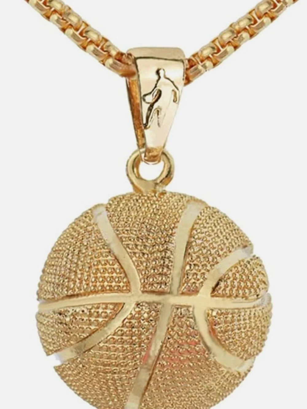 3D Basketball Pendant Necklace Stainless Steel C44